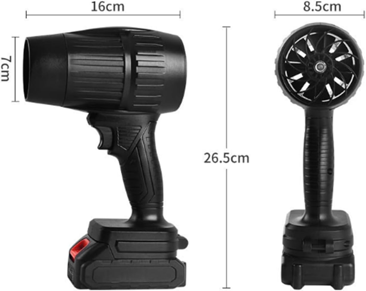 Yiicoong Cordless Blower, Super Powerful Cordless Blower, Handheld Leaf Blowers with Battery and Charger, Turbo Super Power Air Compressed Duster Fan, For Car Leaves, Snow & Debris