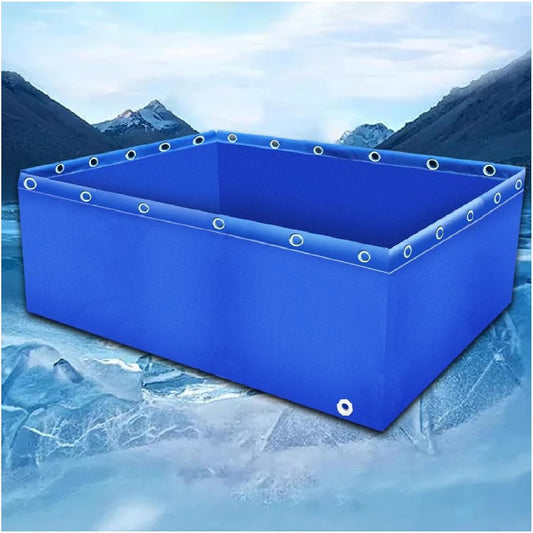 PVC Canvas Aquarium Pool for Saltwater Fish, Water Storage Tank with Drain Valve - Ideal for Koi, Turtles, Swimming - Temporary Holding Solution